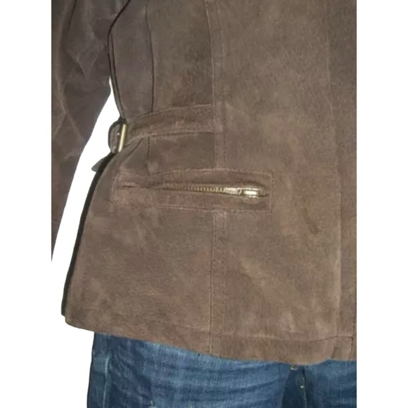 Beyond Sport Suede Jacket Vintage Leather Bomber Grunge Aztec Western Boho 90's - Picture 7 of 14